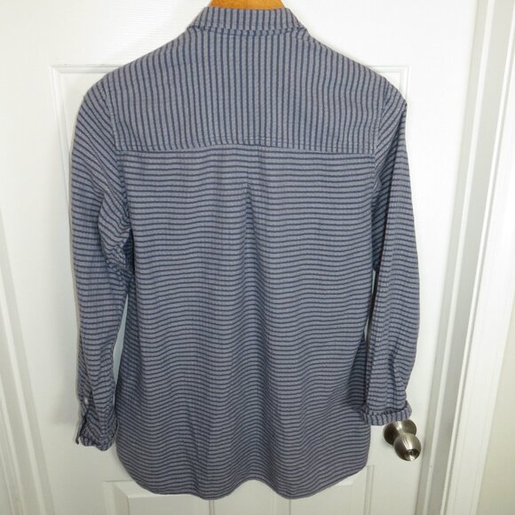 Toad&Co Shirt Womens LG Mixologist Tunic Button Top Collared Long Sleeve Striped - Picture 4 of 4